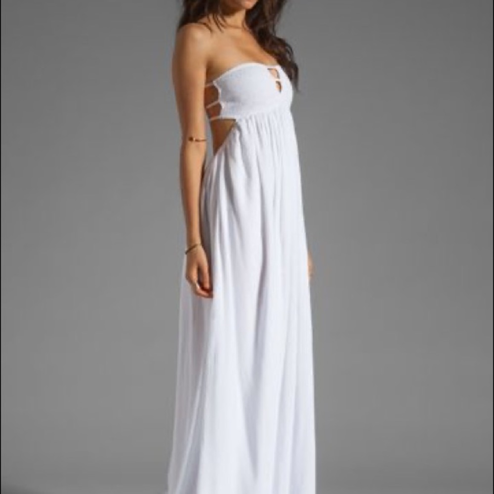 Indah white tube strapless maxi dress from Revolve size small